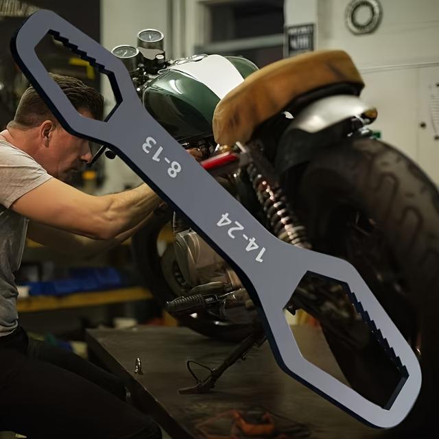 TEMU A Universal Adjustable Double-ended Wrench Made Of Chrome Vanadium Steel, Suitable For From 8 To 24mm, Ideal For Automotive, Motorcycle, Bicycle, Home, And Engineering Maintenance