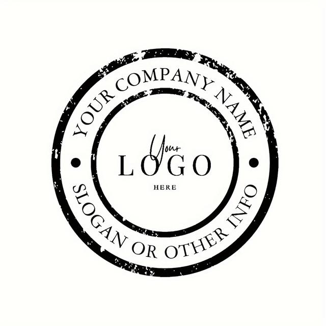 TEMU Customizable Business Stamp - Handcrafted, Round, Hard Rubber Seal With Personalized Design For Enhanced Branding On Documents & Packages, Personalized Stamp
