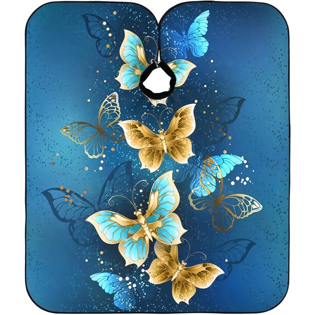 TEMU A Hairdressing Cape Featuring A Pattern, Professionally Stylists, With A Fashionable Print And An Adjustable Elastic Neckline, Designed In A Larger Size