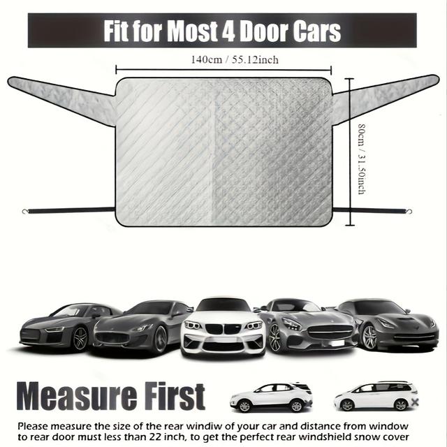 TEMU Sunshade - Uv, Snow, And Heat Blocker, Enhances Privacy, Durable Material, Suitable For 4-door Vehicles, Protects Against Damage, Uv Blocking Sunshade | Sunshade | Damageresistant Cover