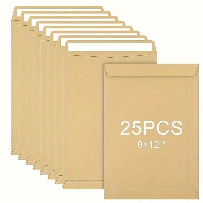 TEMU 25pcs/100pcs Paper Blank Envelope A4 Large Envelope 9 * 12 Inches Thick Paper Self-sealing Thank You Blank Card And Envelope, Suitable For Diy 9 * 12 Inches