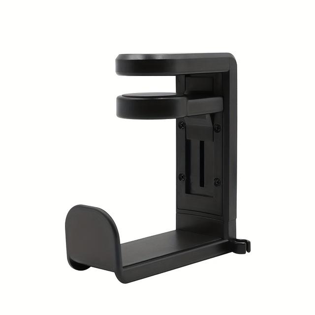 TEMU 360° Rotating Non-perforated Headphone Rack - Sleek White , Wall-mounted Storage For , Ideal For Gaming & Work, Headphone Organizer|contemporary Rack|durable Plastic, Utility Hooks