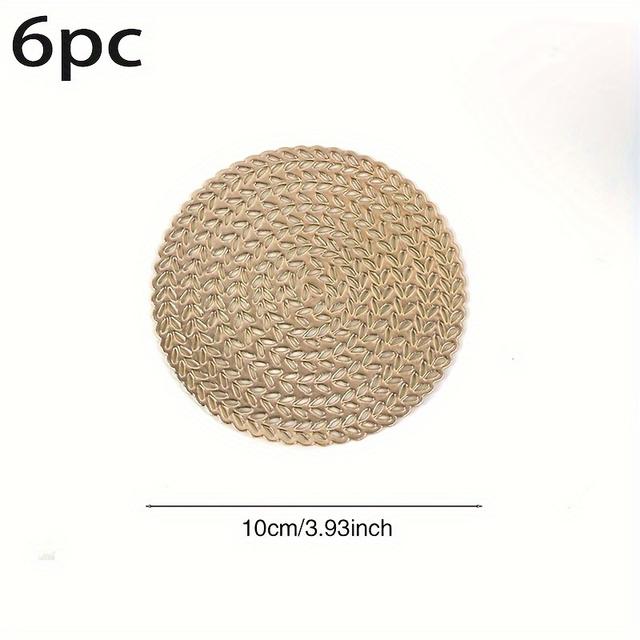 TEMU Coasters 6pcs Pvc Kitchen Coasters Indoor/outdoor Washable Heat Resistant Coasters Wipeable Table Coasters Wedding, Camping, Festival, Coffee Coasters
