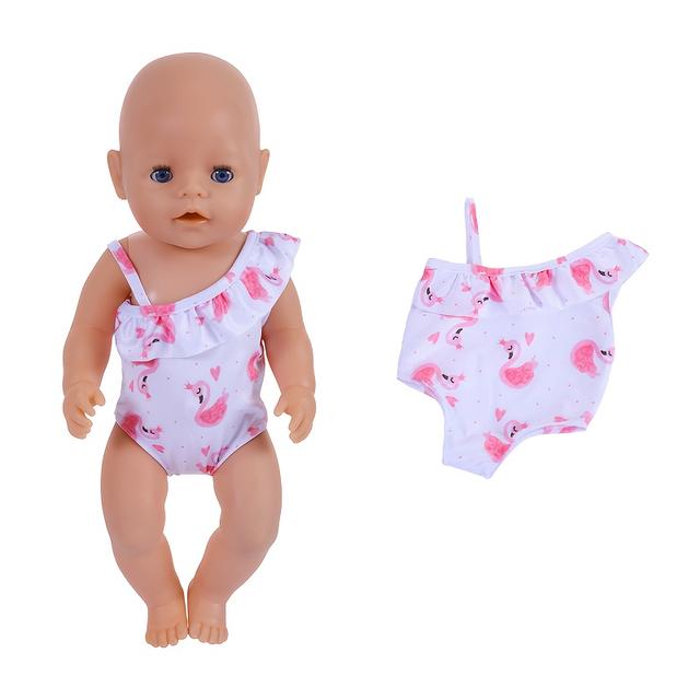 TEMU 1ks plavecký kostým s roztomilým vzorem, vhodný pro panenky 14-18 palců, panenky nejsou součástí, různé vzory k dispozici, pro panenky i chlapce a dívky, Halloween, vánoční překvapení!