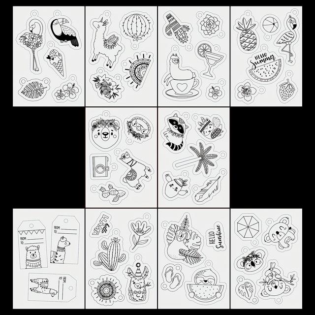 TEMU Sada pro výrobu šperků R010 s zvířátek z džungle, barvami a smršťovací fólií tvoření. Materiály, doplňky pro výrobu šperků a náušnic.