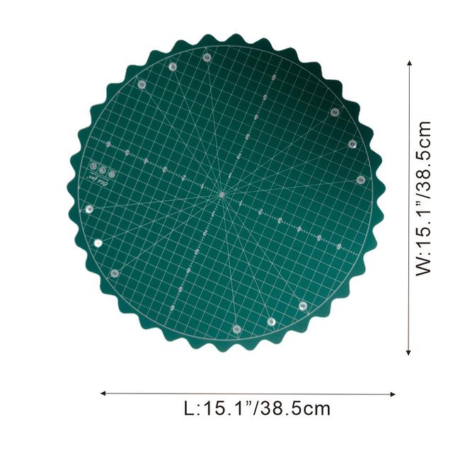 TEMU A 14-inch Round Rotary Cutting Mat, Self-, Made Of Pvc, Multifunctional, Washable, Suitable For Sewing, , Arts, And Office Supplies