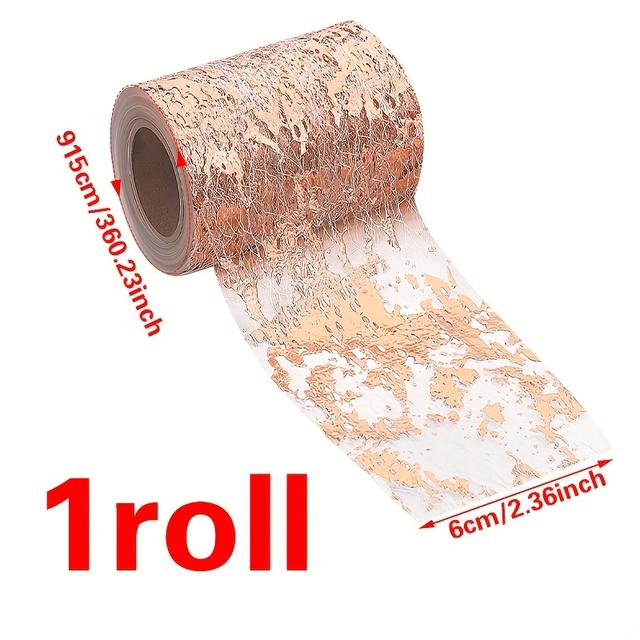 TEMU 1 Roll Of Elegant Rose Golden Craft Ribbon - Shimmering Metallic Finish, Ideal For Diy Projects & , Ribbon For Crafts