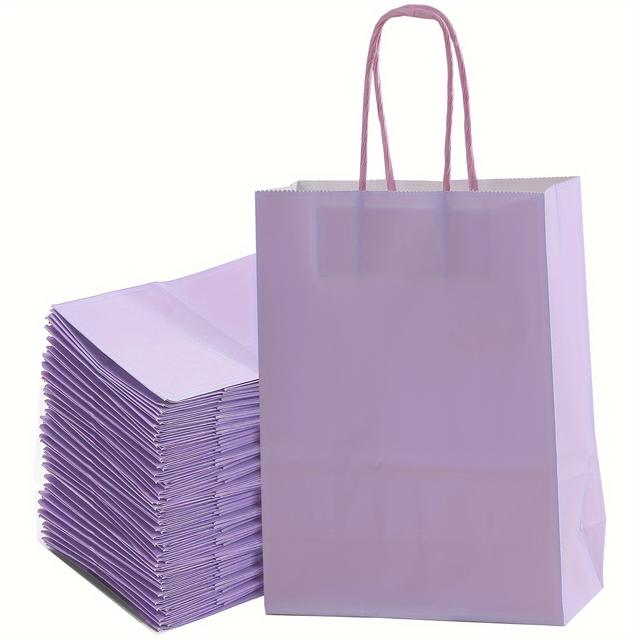 TEMU 24 Medium-sized 16x22x8cm Light Purple Gift Bags, Birthday Party Bags, Reusable Shopping Bags, Takeout Bags, Baking Bags, Wedding Bags, Bulk Bags, Supermarket Shopping Bags