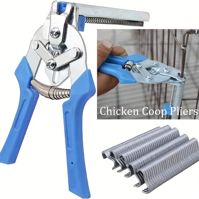TEMU Chicken Coop Pliers Set, Pliers With 600 M Clips, Manual Tool For Installing And Repairing Wire Mesh Interior, Suitable For Chicken Coop Wire Mesh