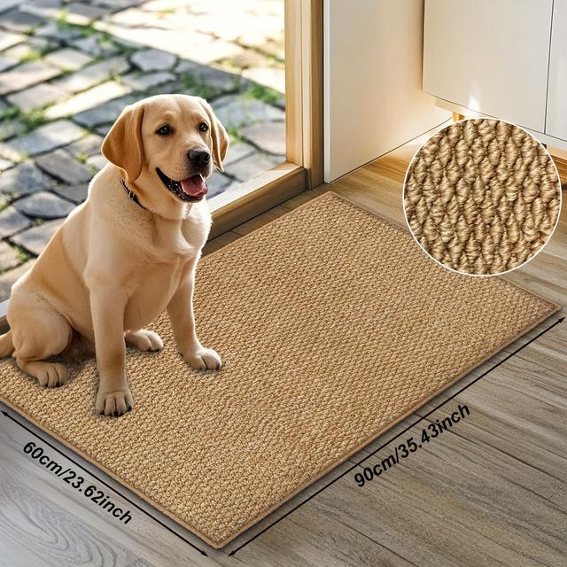 TEMU 1pc Jute-like Pineapple Texture Fabric, Brown Door Mat Indoor Outdoor Entrance Rug, Practical Foyer Bedroom Light Decor Carpet Hallway Entry Door Mat