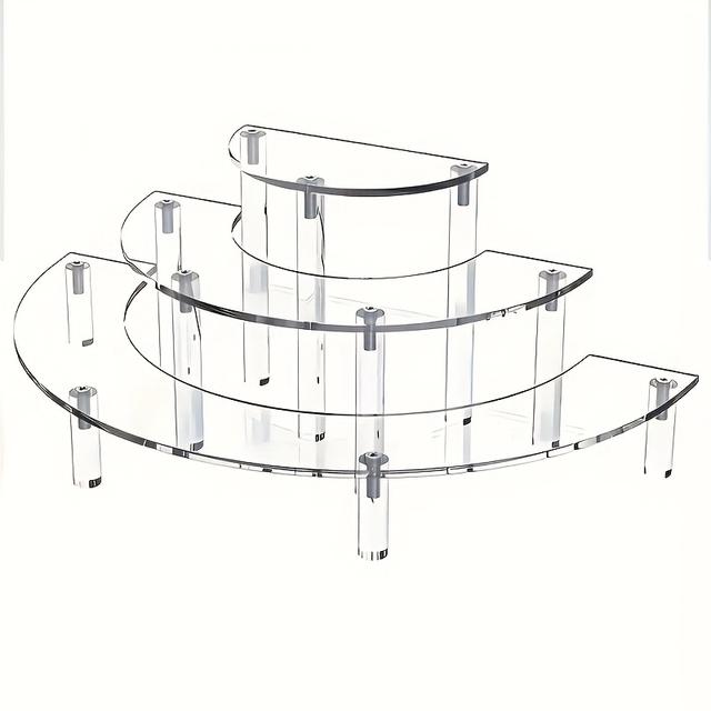 TEMU Trevånings transparent akrylställning för parfym, cupcakes och animefigurer, mångsidiga hyllor