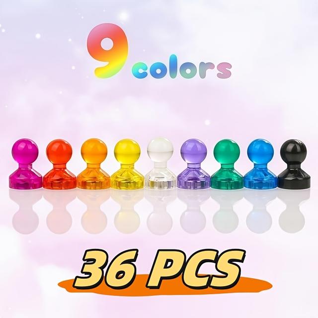 TEMU Colorful Refrigerator Magnets, Round Push Pin Magnets For Bulletin Boards, Whiteboards, Kitchens, Offices, Maps, And Photo Notes, Small Magnets.