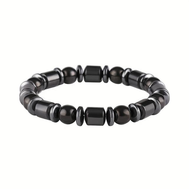 TEMU Black Hematite Magnet Bracelet Magnetic Bracelet Magnet Stone Lovers Handmade Jewelry
