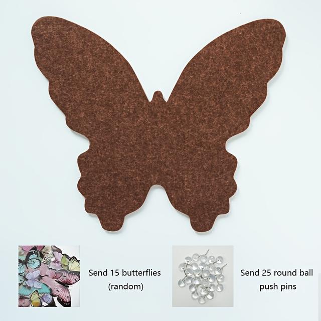 TEMU 1 Parede de Fotos com Borboletas de , 15 Borboletas, 25 Tachas Redondas, Decoração de Parede para Halloween e Natal