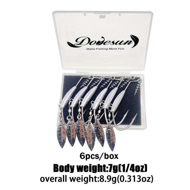 TEMU Dovesun 6pcs Weighted Swimbait Hooks, Fishing Hook With , -hook