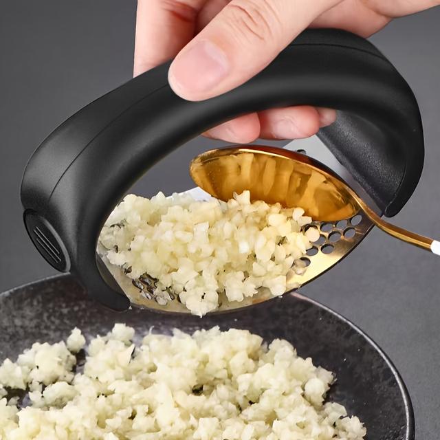 TEMU Prensa de Estilo Anel Utensílio de Cozinha, Picador de Manual Ergonômico, Triturador de de Aço Inoxidável, Picador de Durável, Adequado para Cozinhar na Cozinha e ao Ar Livre