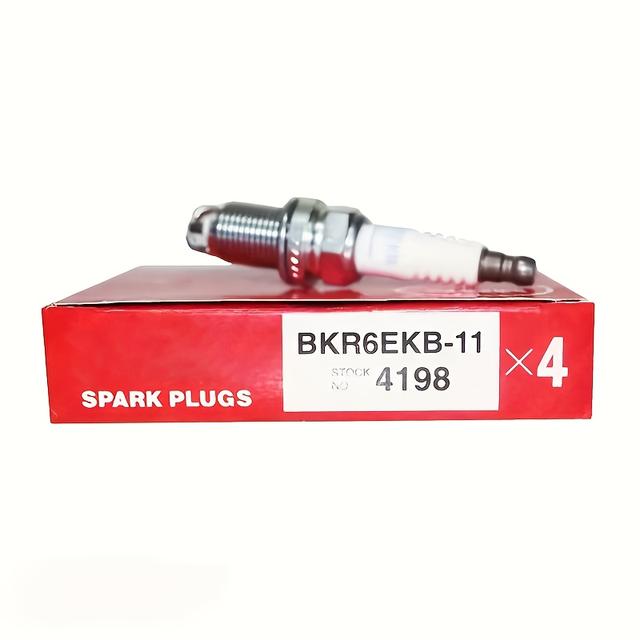 TEMU Set Of 4 Bkr6ekb-11 4198 New Iridium Spark Plugs For , For , , For , For Ford, And For Peugeot Bkr6ekb11 High-quality Automotive Additions