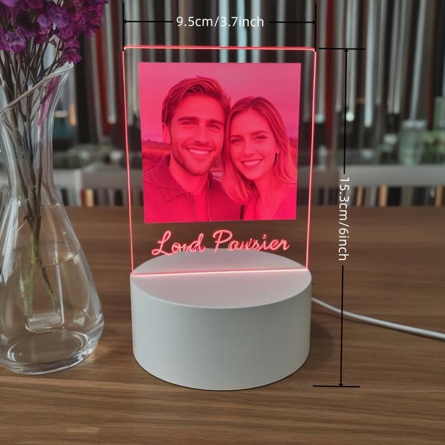 TEMU Picture Customization - Personalized Gift Table Lamp, Decorative Light With Photo, Desk Lamp, Ambient Light, Suitable For Bedroom, Room As A Gift For Women, Girlfriend