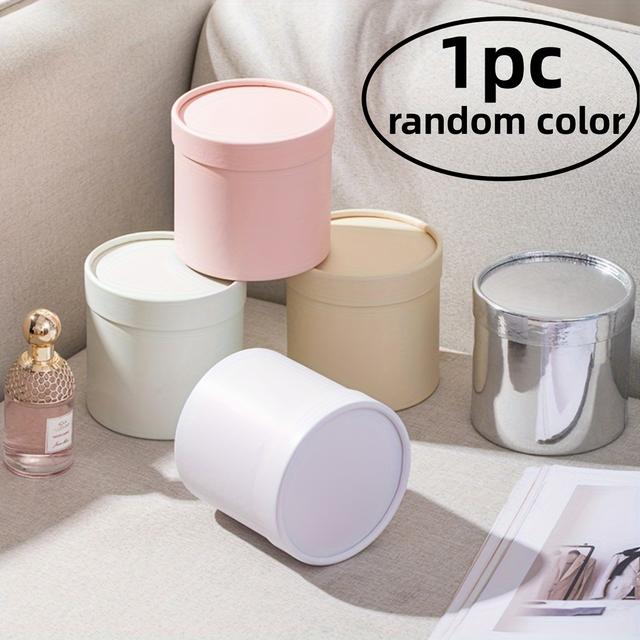 TEMU 1pc Fantasy Themed Shark Round Flower Gift Box With Lid - Mixed Color Paper Portable Embrace Bucket For Valentine's Day Floral Arrangements And Special Occasions