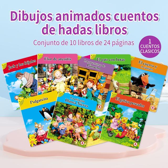 TEMU TEENY BABY Set de Libros Educativos para Niños en Español - 10 Cuentos con Diferentes Temas y Interacción Familiar, Regalo Perfecto para el Año Escolar