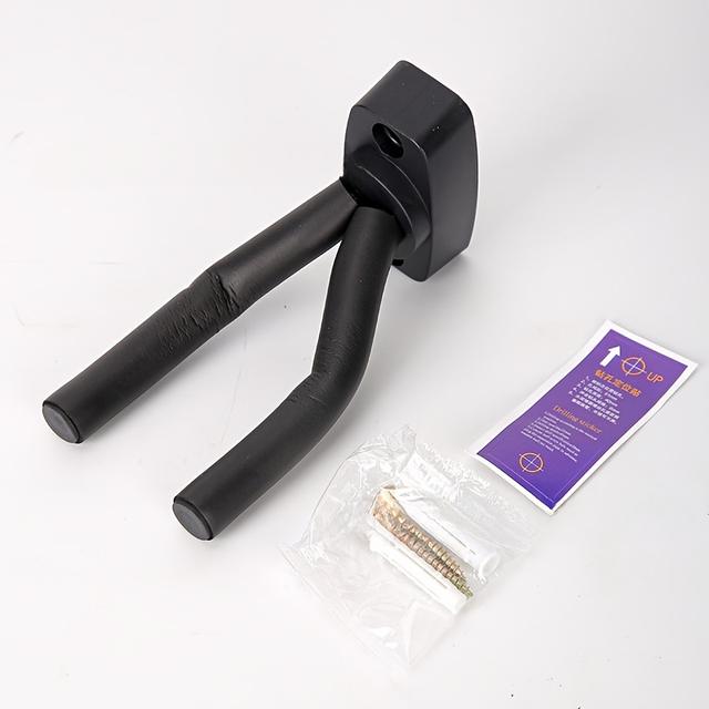 TEMU Adjustable Wall Mounted Guitar Stand, 304 Stainless Steel Non-slip Sponge Stand, , Black, Suitable For Guitar, Ukulele, Violin - Instrumental Display Hook