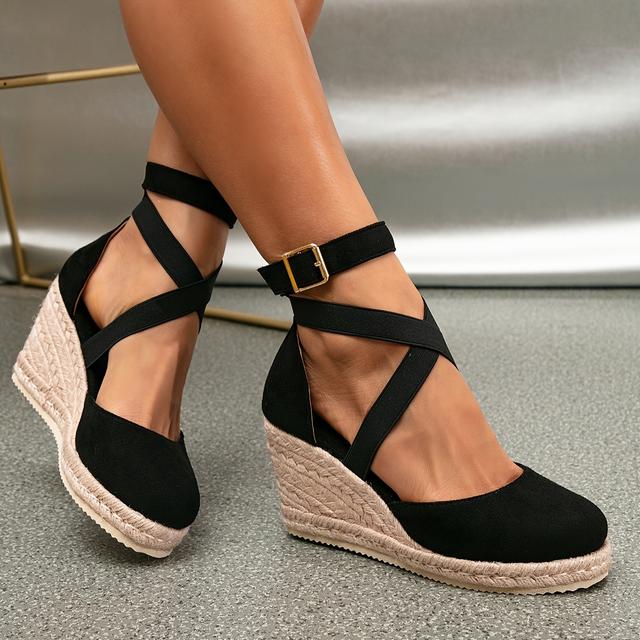 TEMU Sandalias de Plataforma con Tiras Cruzadas para Mujer, Tacones Altos Exquisitos, Zapatos de Playa , Calzado Femenino