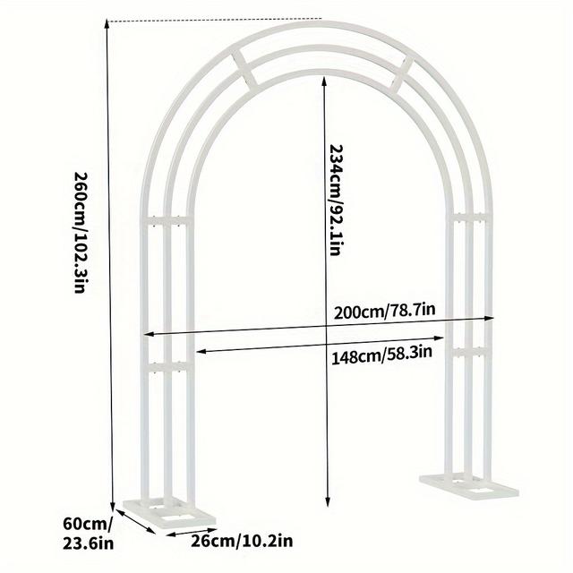 TEMU Wedding Arch Stand White Wedding Ceremony Metal Backdrop Garden Arch Frame Pergola Stand For Outdoor Venues