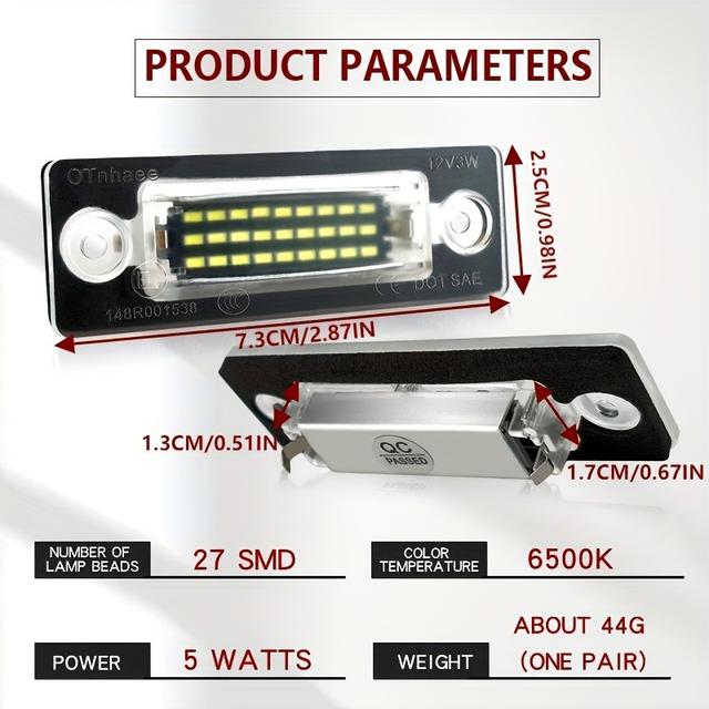 TEMU 2pcs License Plate Lights For Golf 5, Caddy, For Vw , Transporter/t5, , Jetta, Superb