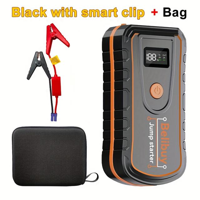 TEMU 12v Car Emergency Supply/battery Booster, Suitable For 5.0l Gasoline And 3.0l Engines, Portable Jump Starter Kit (including Charger + High Quality Cable)