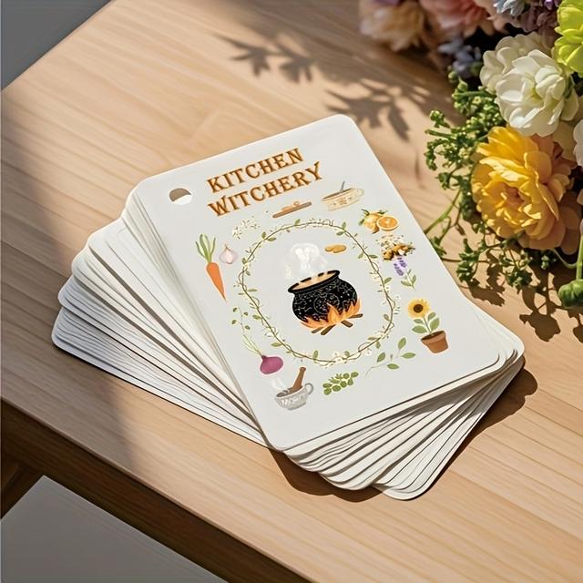TEMU Kitchen Grimoire Cards, Book Of , Grimoire, Wicca, Beginner Witchcraft, Kitchen Witch, Bos, For Halloween
