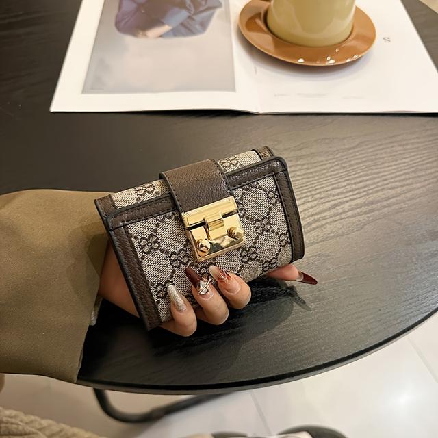 TEMU Women's Versatile Wallet/card Holder/coin Purse, Retro Style, Faux Leather Chic Handheld Clutch For Shopping