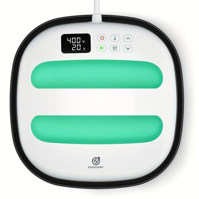 TEMU Heat Press Machine For T Shirts- 9''x9'' Heat Press Shirt Press Machine With Precise Temperature Control, Mini Heat Press For Hats, Dresses, Pillows, Tote Bags-green (green)