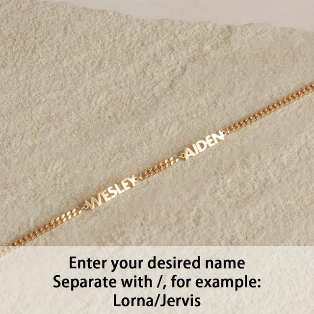 TEMU Personalized Bracelet, 18k Gold Plated Custom Name Bracelet For Women, Minimalist Versatile Jewelry With Unique Meaning
