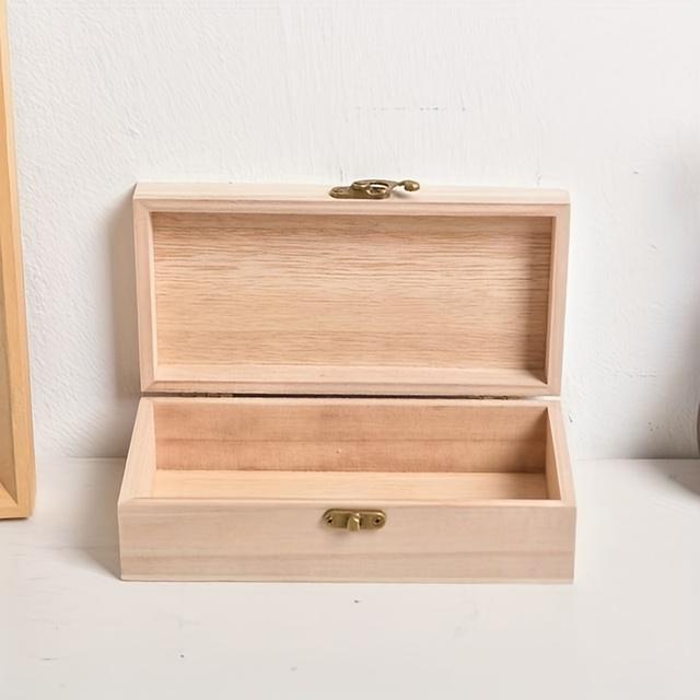 TEMU Elegantní Dřevěná Úložná Krabice s Víkem - Ideální pro Šperky, Kosmetiku & Památky, Koše, Koše & Kontejnery pro Domácí Organizaci