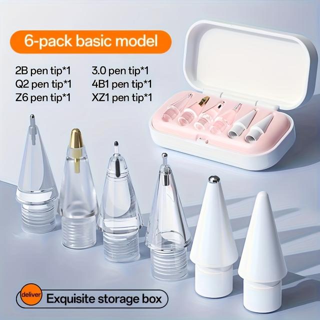 TEMU Compatible With Pencil Tips For 1st And / Pro Capacitive Stylus Nibs, Ipad Pencil Metal Modified Replacement Tips, Comes With A Beautiful Nib Storage Box