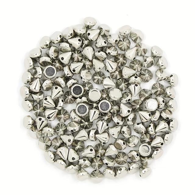 TEMU 100 piezas de remaches de plástico dorados y plateados de 6/8/10/12 mm, tachuelas cónicas punk para costura, remaches para cuero, tachuelas decorativas y accesorios de prendas