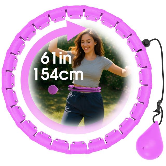 TEMU Adjustable 30-section Oversized Hoop (with Weighted Ball And Detachable Knot) - Suitable For Women, Abs Fitness Equipment, Workout Additions