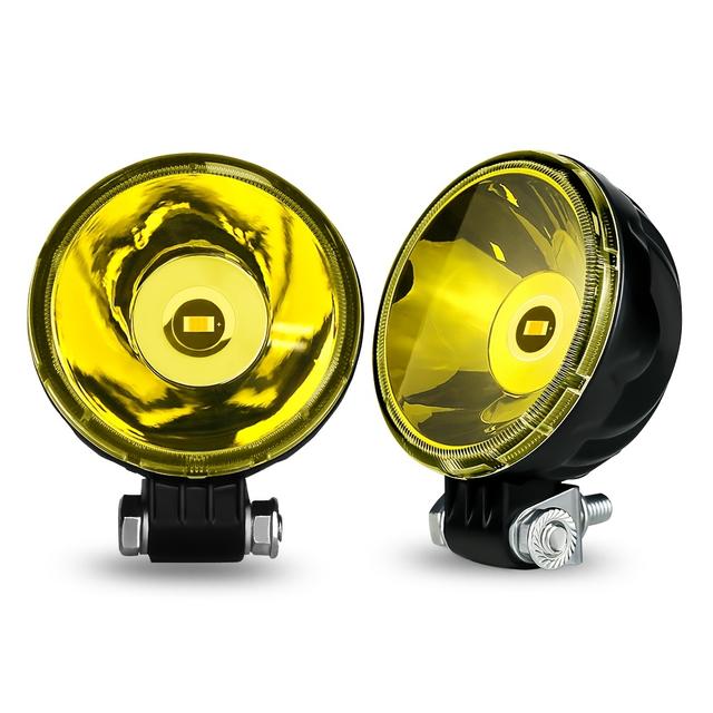 TEMU Nlpearl 2pcs 3 Inch Led Work Light Spotlights Led Pods Driving Led Offroad Super Yellow Round Fog Lights For Car Suv Atv, Without Battery