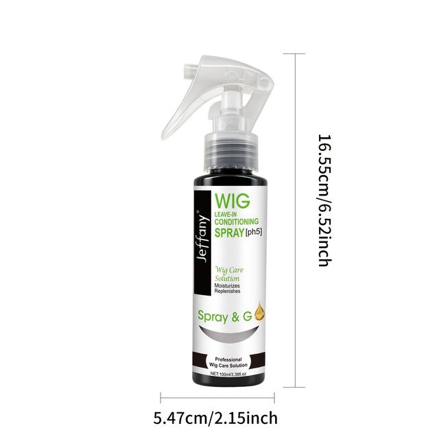 TEMU Wig Conditioner Spray - 3.38oz, Lightweight Formula With Coconut Oil & Plant-based Squalane, No-rinse Formula For Dry/wet Hair, Easy Application & Quick Absorption