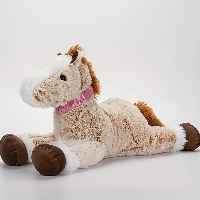 TEMU М'яка і приємна коричнева м'яка іграшка кінь 56 см / 22,05 дюйма - для дітей та дорослих - подарунок на будь-який випадок