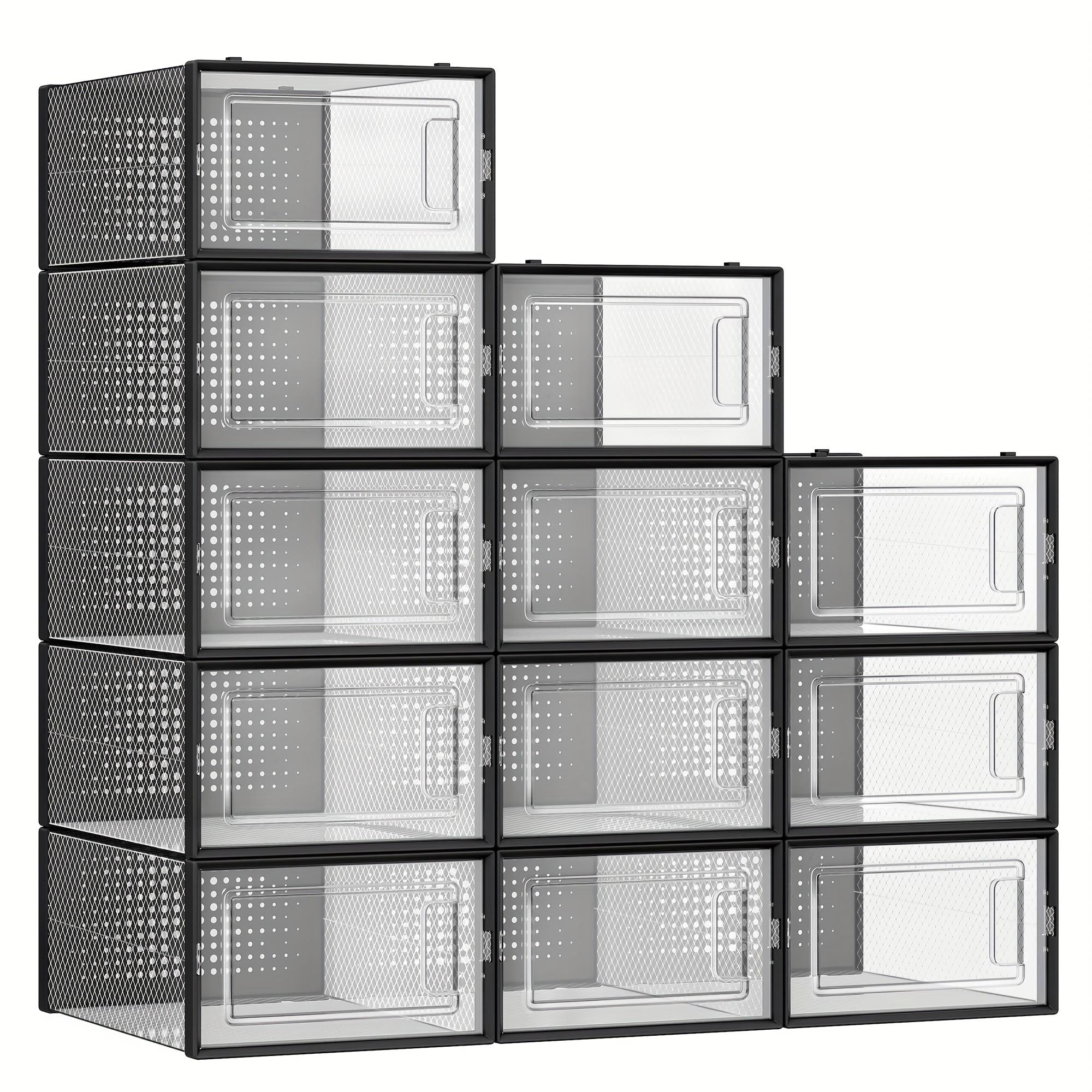 TEMU 12pcs Set Side-opening Shoe Box Transparent Bulk Shoe Storage Box Shoe Cabinet Home Shoe Storage Box