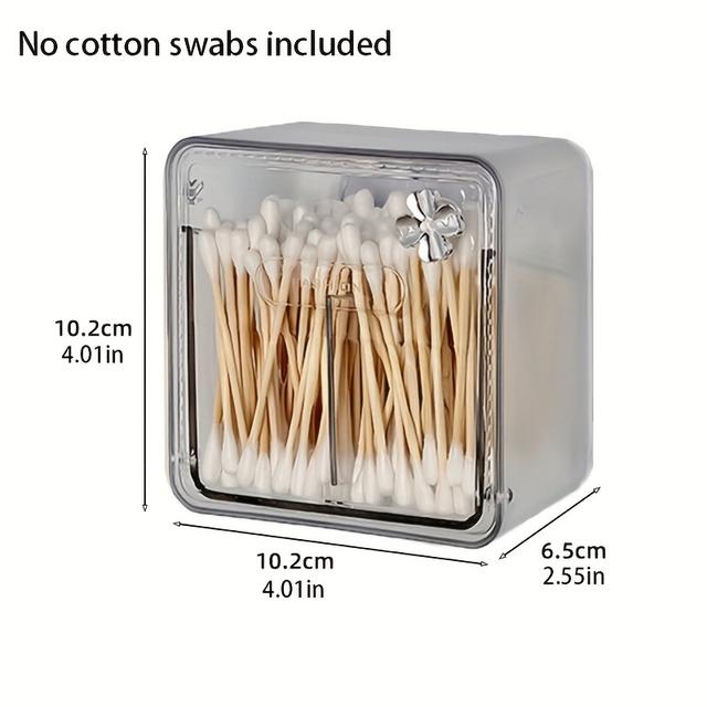 TEMU . Wandmontierter Make-up Entferner & Pad Organizer - Aufbewahrungsbox aus Kunststoff mit Klappdeckel, platzsparender Badezimmer- & Schminktisch-Organizer für Badezimmer, Make-up