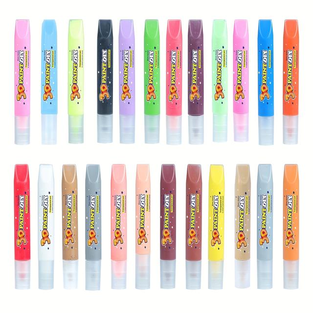 TEMU 24 stuks 3D Contourpennen, Kaarsenverf Pennenset voor Kaarsdecoratie, DIY Projecten & Speciale Gelegenheden, Paascadeau, Maak Je Eigen Gekleurde Kaarsen, Kerstdecoratie