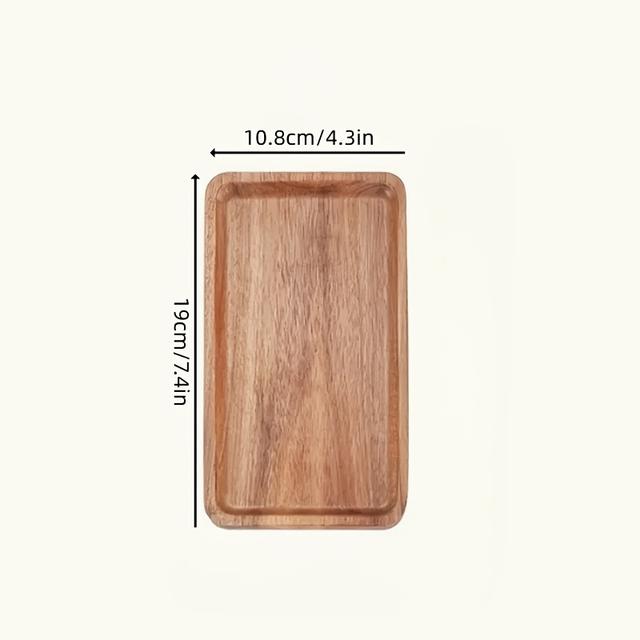 TEMU Sleek, Versatile Acacia Wood Serving Tray - Fruits, Desserts, Coffee, Snacks & More - Ideal For Kitchen & Dining Decor