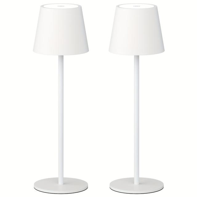 TEMU 2 Paquetes/4 Paquetes Lámpara de Mesa LED Inalámbrica, IPX7, 4000mAh Recargable, Luz Nocturna Táctil, Diseño Minimalista para Restaurante/Dormitorio/Exterior