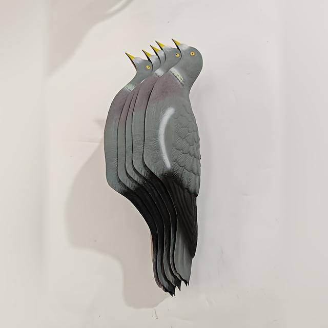 TEMU 1/2/5pcs Hunting Decoy Pigeons - Realistic Lifelike Bionic Pigeon Models With Eyes & Dynamic Flight , Durable Pe Material