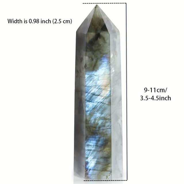 TEMU 1pc Beautiful Rainbow Labradorite Tower Obelisk -indoor Decoration- Suitable For Home Cleansing, Yoga And Negative Cleansing, Diy Incense