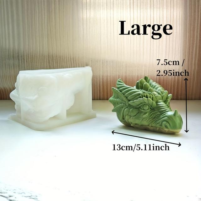 TEMU Silicone Resin Casting Molds, Dragon Head Candle & Decorative Monster Dinosaur Concrete Plaster Mold For Home Decoration, Animal Shaped Craft Casting Tools
