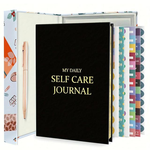 TEMU Self- Journal Set With Pen & Stickers - For Affirmation, & Happiness | Perfect Gift For Birthdays, Valentine's, Christmas & New Year, Self-care, , Reflection, Gift Recommendation