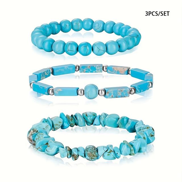 TEMU Juego de 3 Pulseras de Natural - Estilo Bohemio, Pulseras Elegantes y de Moda - para la Atmósfera de en Verano y Atuendos Casuales - Regalo Ideal para Navidad, Acción de Gracias y San Valentín